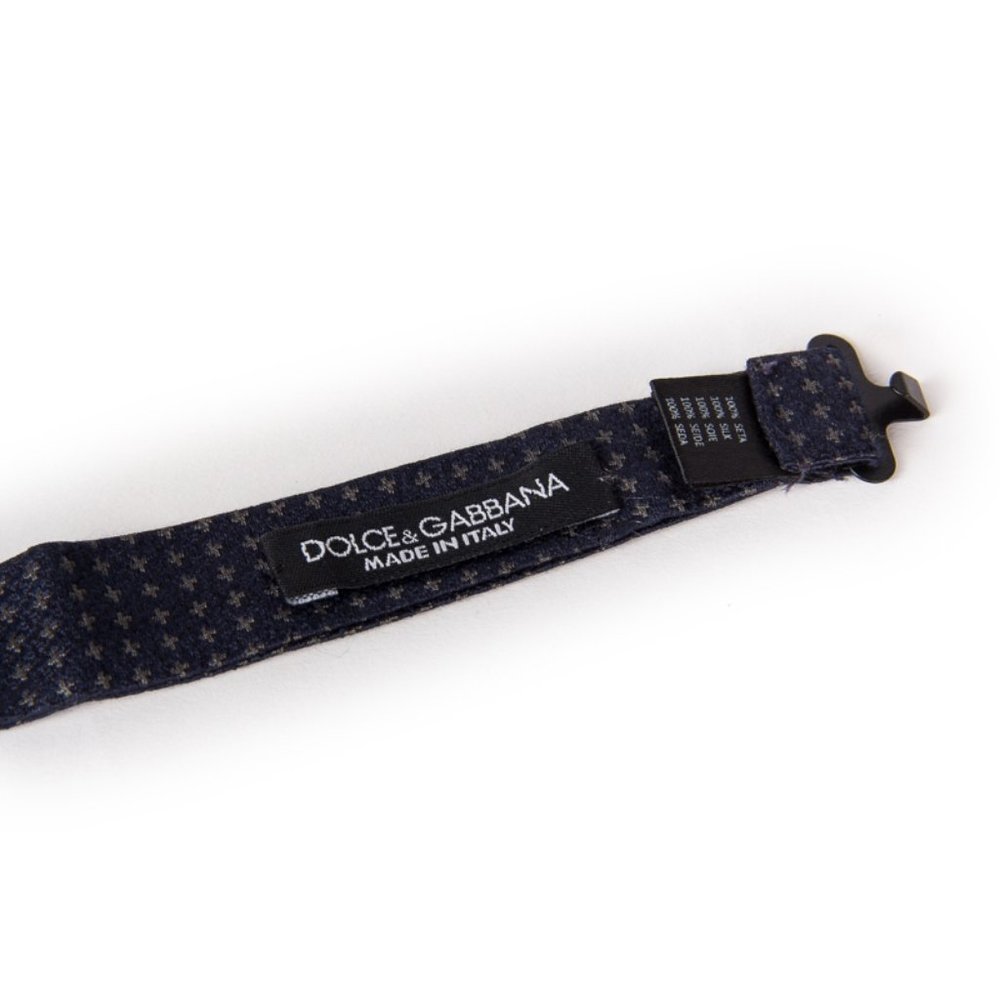 DOLCE & GABBANA MIDNIGHT BLUE & GRAY BOWTIE - Picture 2 of 3